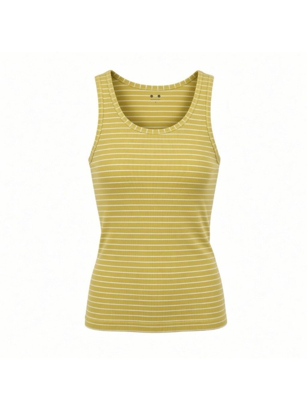 Three Dots Tank Top Size Small Yellow Pampas White Striped Scoop Neck AJOS076Y